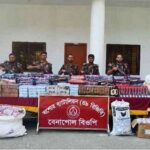বেনাপোলের বিভিন্ন সীমান্তে অভিযান চালিয়ে দেড় কোটি টাকার বিভিন্ন প্রকার ভারতীয়মালামাল জব্দ